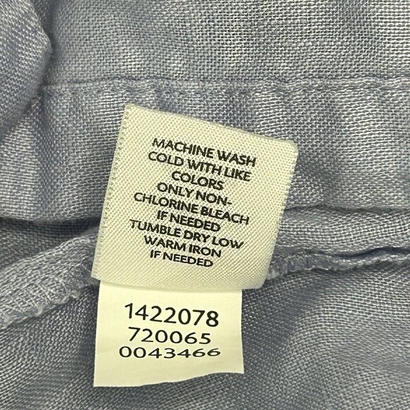 J. JILL Linen Top Missy XS Light Blue 3/4 Sleeve High Low Hem V-Neck Button - Picture 5 of 9